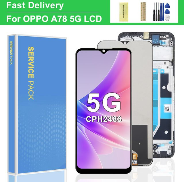 OPPO A78 5G LCD Display mit Rahmen und Touch Screen in Schwarz, 6,56 Zoll Ersatzteil für CPH2483 CPH2495 - Bild 1