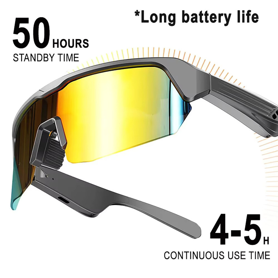 Luxuglow Multifunktionale Smart-Sonnenbrille mit Bluetooth 5.3 für Herren und Damen in Schwarz mit Wireless Calling für Sport und Outdoor - Bild 3