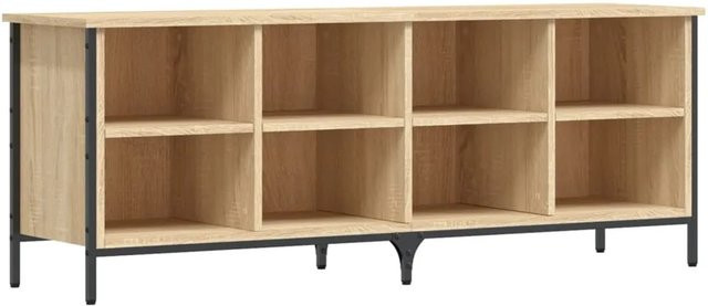 vidaXL Schuhregal Sonoma-Eiche in Braun aus Holzwerkstoff und pulverbeschichtetem Stahl, B/T/H: 131 x 35 x 50 cm - Bild 1