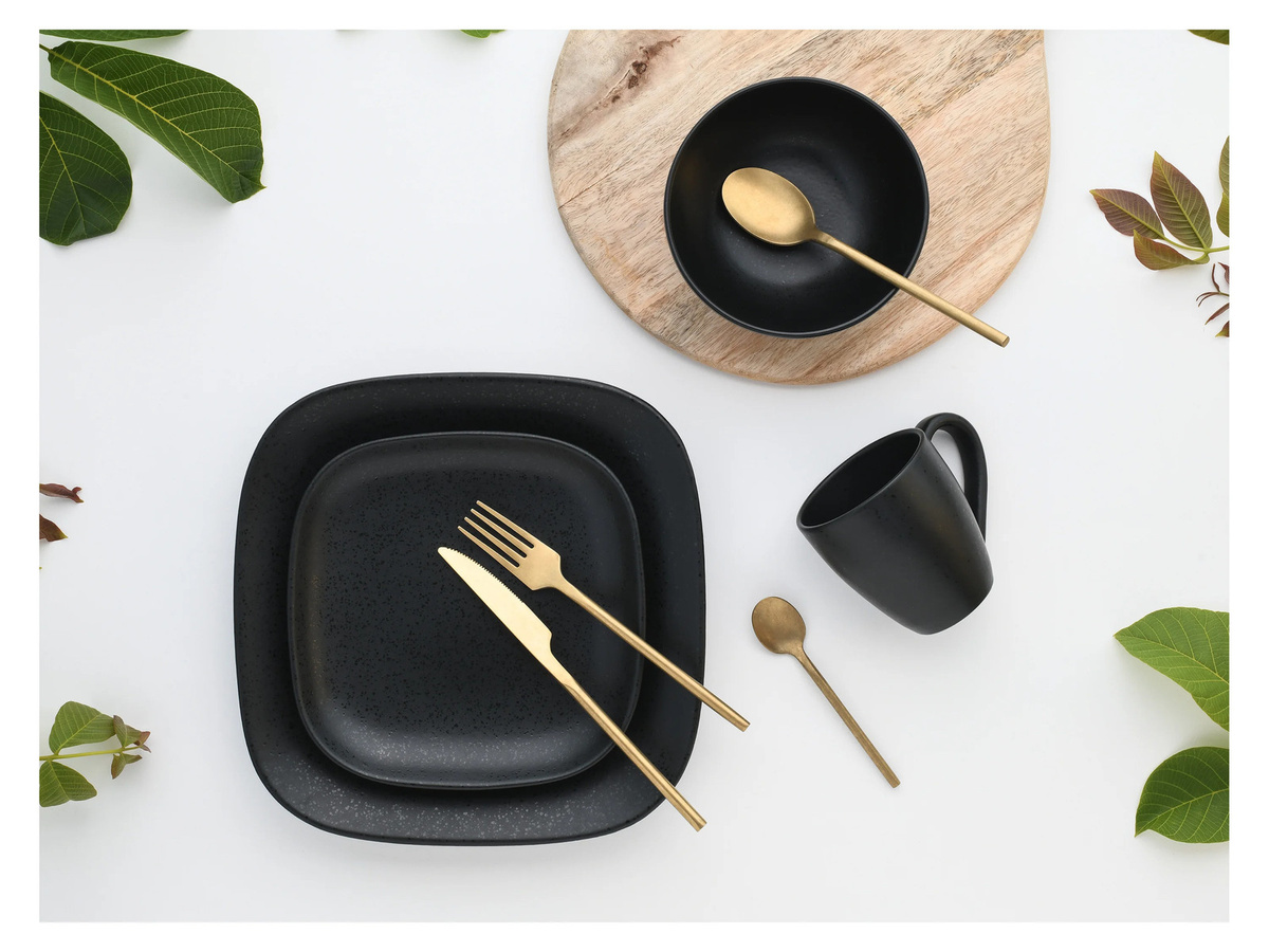 CreaTable Kombiservice Magic Black Square, 16-teilig, Schwarz und Grau - Bild 2