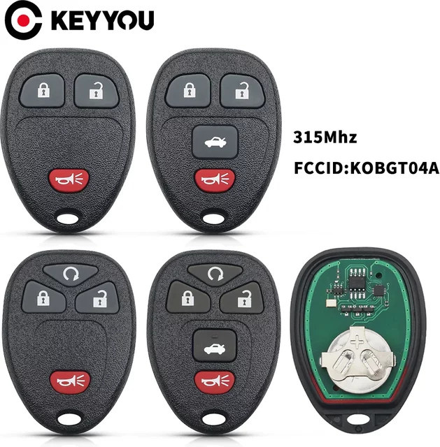 KEYYOU Fernbedienung Autoschlüssel KOBGT04A für Chevrolet HHR Uplander Pontiac Montana SV6 Saturn Relais Buick Terraza 315 MHz in Schwarz - Bild 1