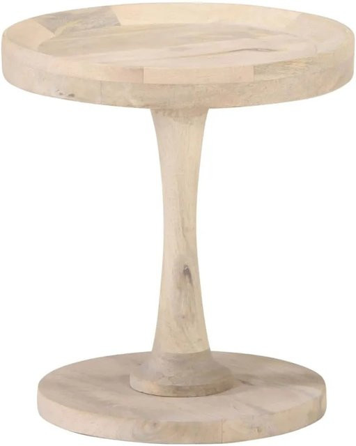 vidaXL Beistelltisch aus Mango Massivholz in Braun im Vintage-Design, Durchmesser: 40 cm, Höhe: 45 cm - Bild 1