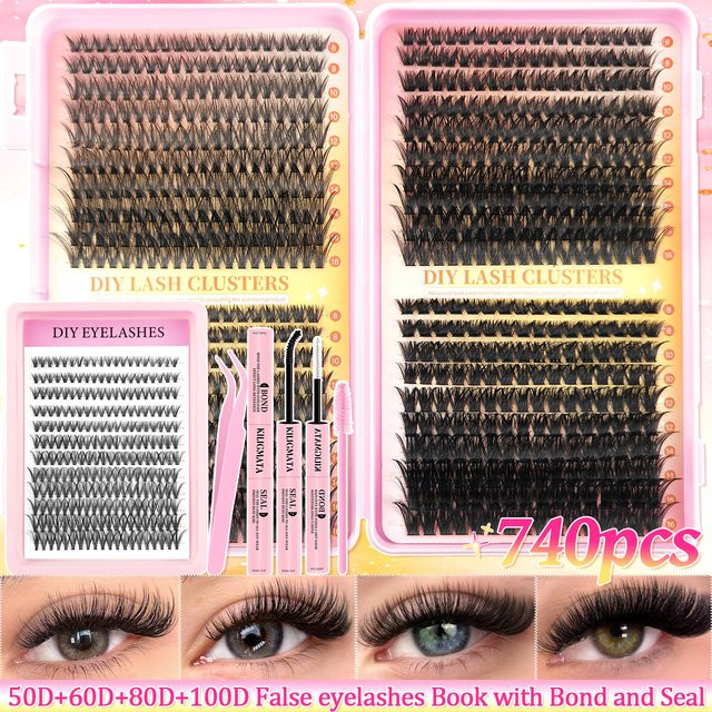 ORREUI Wimpernverlängerungs-Set mit Wimpernbuch und Wimpernbüscheln, Unisex - Bild 1