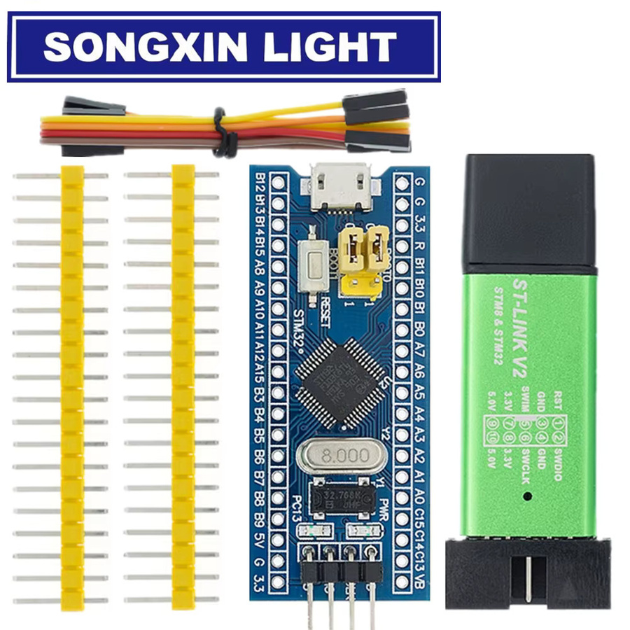 ST-Link V2 Mini STM8 STM32 Simulator und Programmierer mit Abdeckung und DuPont-Kabel von ST - Bild 2