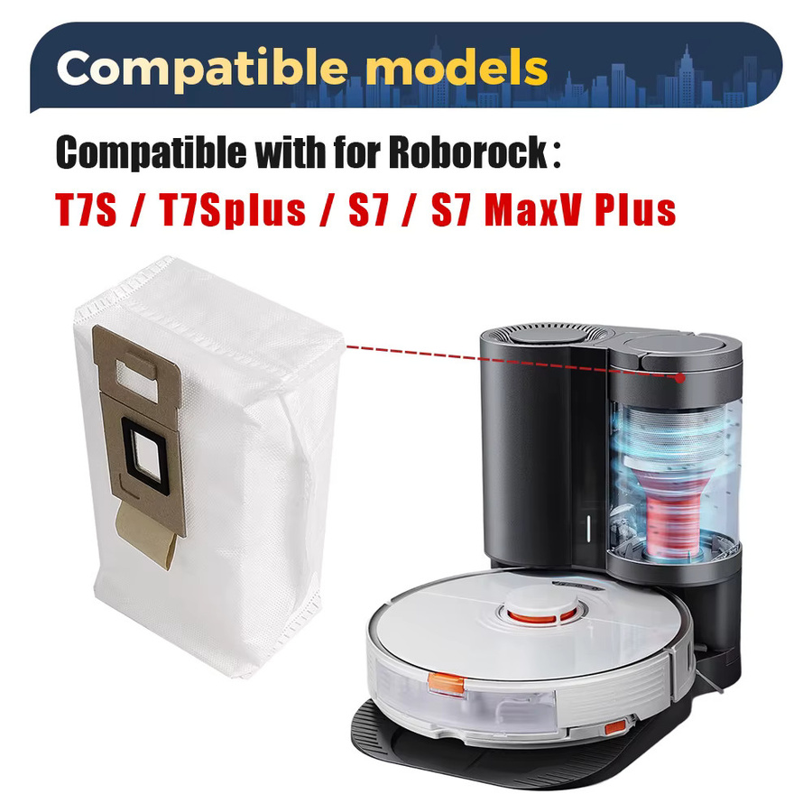 Roborock Staubbeutel-Ersatzteile in Weiß für T7S T7S Plus S7 S7 MaxV Plus S7 Plus Roboterstaubsauger als Einweg-Staubbehälter-Ersatzteile - Bild 3