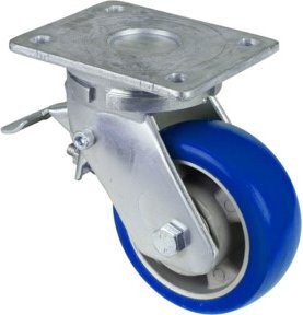 BS Schwerlastrolle RR120.B92.125 aus Aluminium in Blau mit Schraubbefestigung - Bild 1