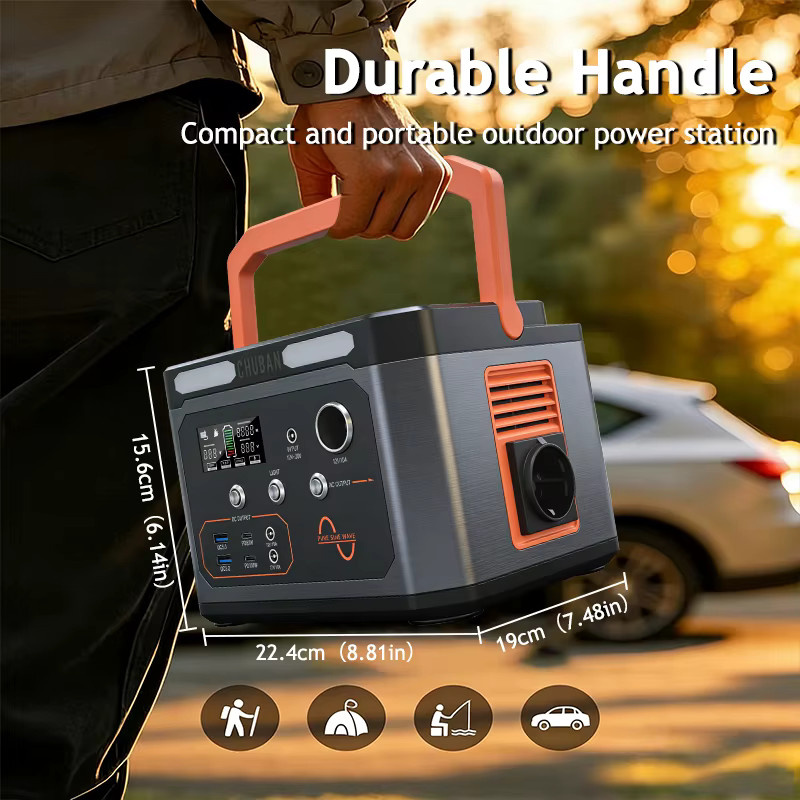 CHUBAN Tragbare Powerstation 600W mit 100000mAh Solargenerator und optionalem 100W Solarpanel in Schwarz - Bild 5