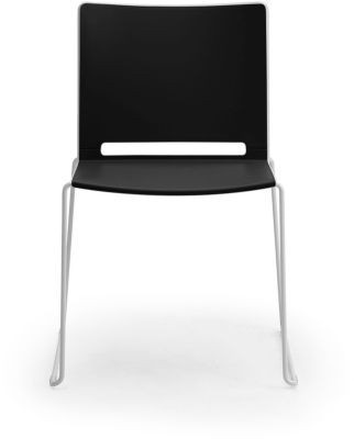 Leyform Stapelstühle ILike Set 4 Stück, Schwarz, Gestell Alugrau lackiert, mit Kunststoffgleitern - Bild 1