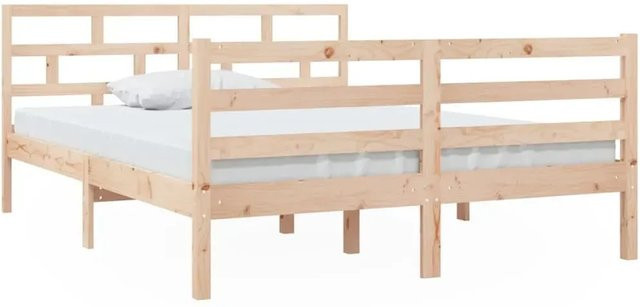 vidaXL Massivholzbett aus Kiefer in Braun, B/T/H: 140 x 190 cm - Bild 1