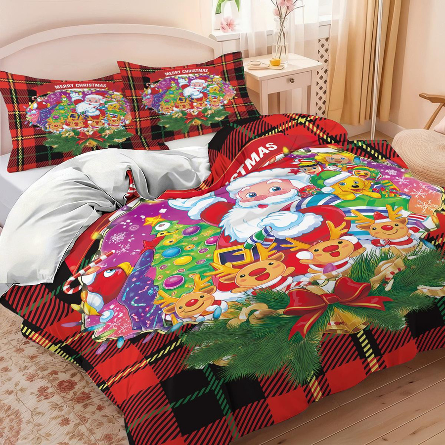 3-teiliges Bettwäscheset Monika Chen mit Weihnachtsmann-Druck, Multicolor, B/H: 135 x 200 cm - Bild 5