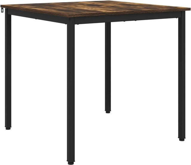 vidaXL Esstisch modern in Rechteckform aus Metall und Holzwerkstoff in Raucheiche und Schwarz/Braun, B/T/H: 80 x 80 x 75 cm - Bild 1