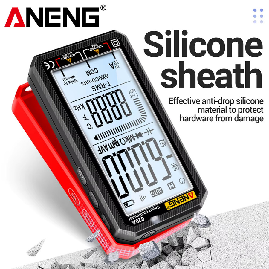 ANENG 620A Digitales Multimeter in Schwarz mit 6000 Zählungen, automatischer Bereichswahl, AC/DC Spannung, Strom, Widerstand, Kapazität, Frequenz, Temperatur, NCV und Datenhaltefunktion - Bild 5