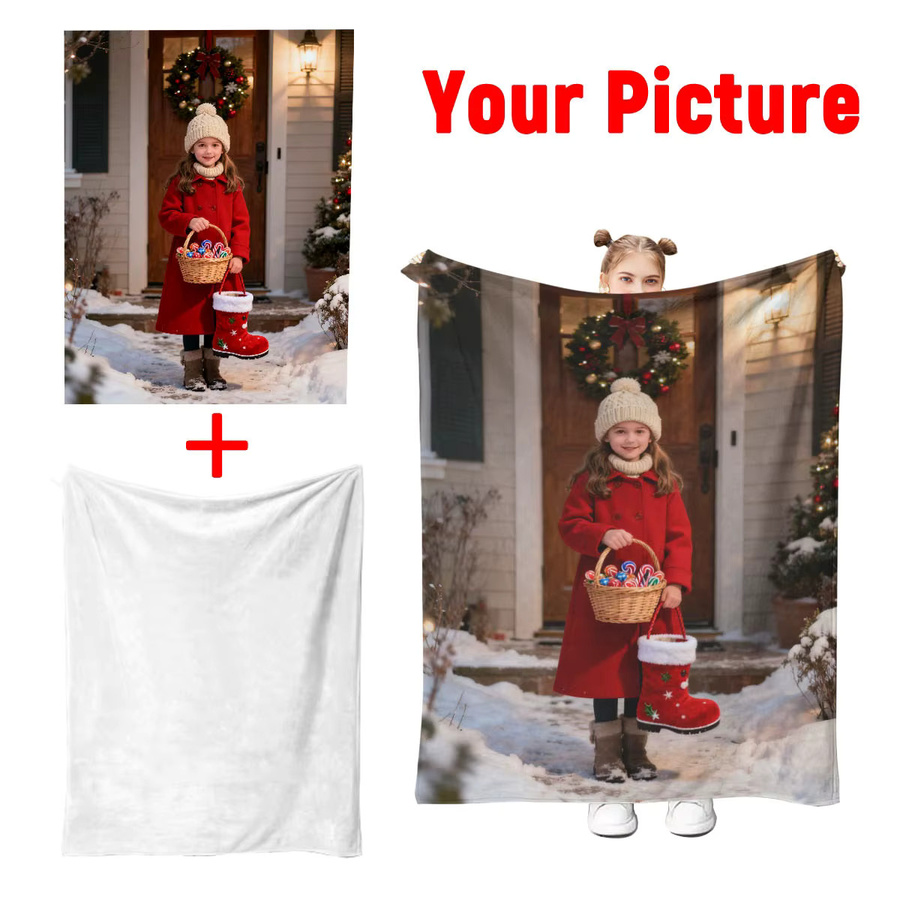 SRH Flaneldecke mit personalisiertem Weihnachtsdesign für Paare und Jubiläen - Bild 2