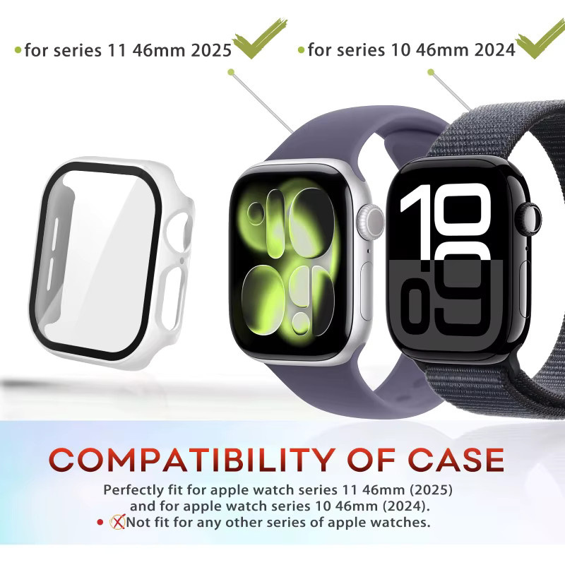 Apple Uhrenzubehör Schutzhülle und Displayschutzfolie, Schwarz Weiß, Unisex - Bild 5