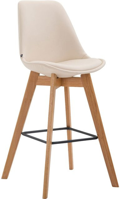 TPFLiving Barhocker Medoc mit Gestell in Natura und Kunstleder in Creme/Beige - Bild 1