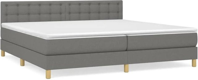 vidaXL Boxspringbett mit Matratze Hybrid-Design in Dunkelgrau, B/T: 200 x 200 cm - Bild 1