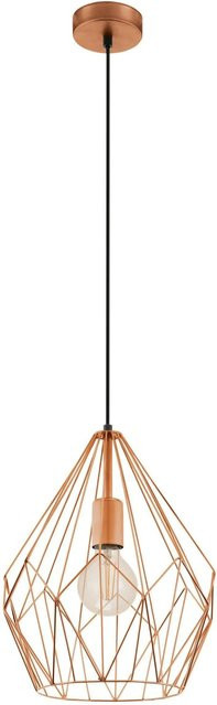 Eglo Pendelleuchte Carlton in Kupferfarben im Vintage-Stil, 1-flammig, Durchmesser: 31 cm, Höhe: 110 cm - Bild 1