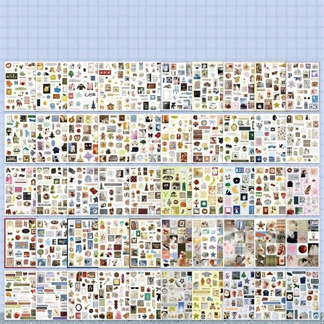 Binchi Outdoor Product Stickerbuch A5 mit 50 farbigen Blättern für Scrapbook und DIY-Dekorationen - Bild 1