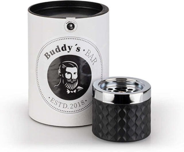 Buddy’s Bar Windaschenbecher in Schwarz/Silber, B: 9,5 cm, H: 8 cm - Bild 1