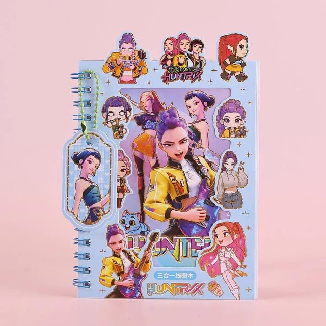 Yiran toy 1 K-POP Dämonenjäger 3-in-1 Set mit Spiralblock Notizbuch, Aufklebern und DIY Journal Material in Multicolour - Bild 1