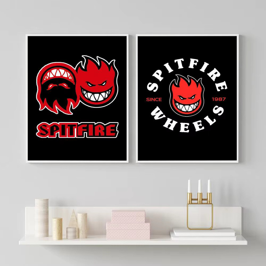 Spitfire Skateboard Poster Black2, selbstklebende HD-Wandkunst, Breite: 15 cm, Höhe: 20 cm - Bild 3