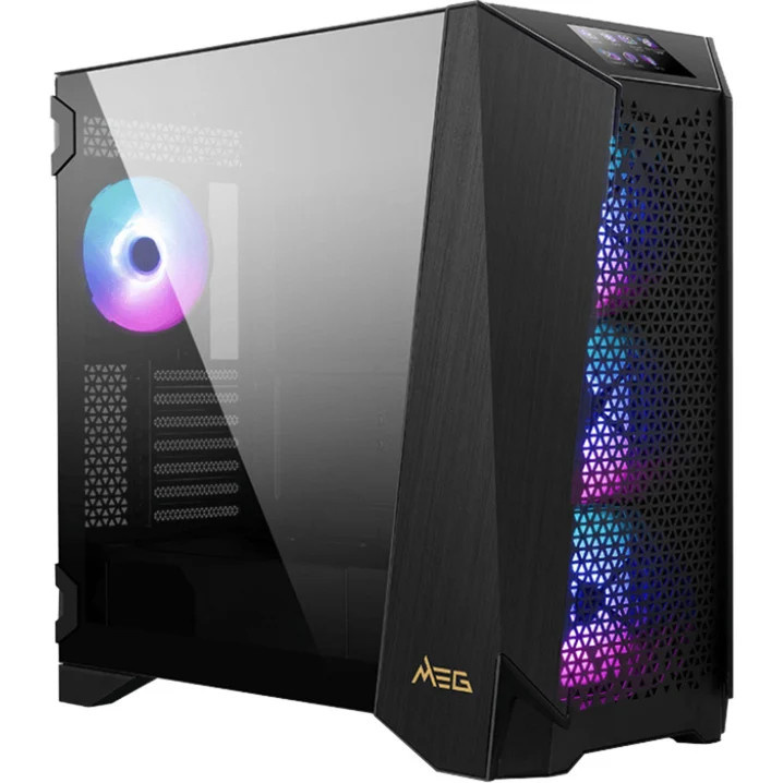 MSI MEG PROSPECT 700R Mid-Tower-Gehäuse in Schwarz mit gehärtetem Glas-Seitenteil und USB-C Unterstützung für E-ATX Mainboards - Bild 2