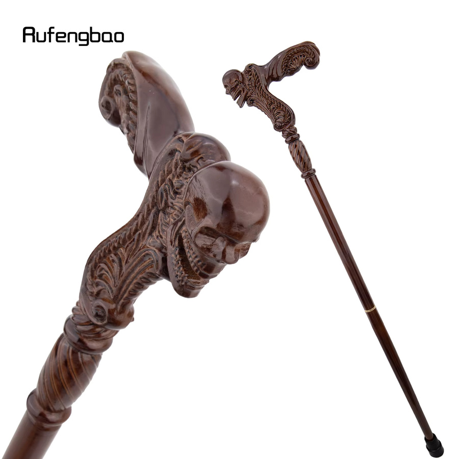 Rufengbao Schädel-Brauner Holz-Gehstock, Fantasy, Holz, 93cm - Bild 2