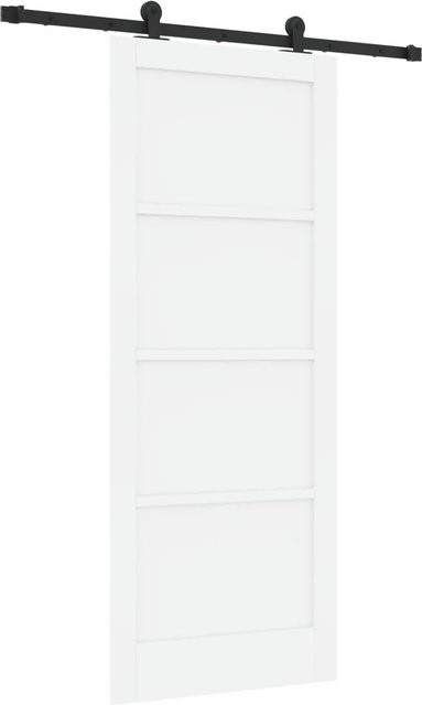 vidaXL Schiebetür ORKDAL aus massivem Kiefernholz in Weiß, B/H: 83 x 202 cm - Bild 1