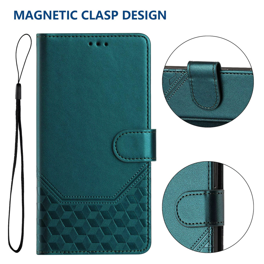 3D Leder Handyhülle als Brieftasche und Buch-Cover für Samsung Galaxy (Modelle: A13, A23, A33, A53, A73, A12, A22, A32, A52, A21s, A51, A71, A10, A20, A30, A50) in Grün - Bild 2
