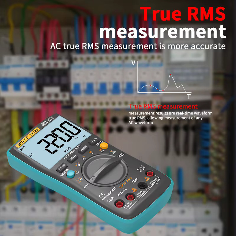 ZOYI True RMS Digital-Multimeter ZT-303 mit automatischer Bereichswahl, Amperemeter, Voltmeter, Kapazitäts- und Temperaturmessung sowie NCV - Bild 2