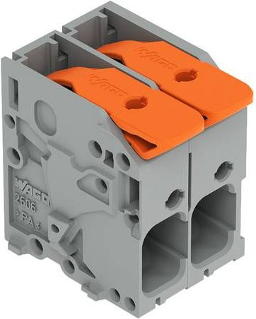 WAGO 2606-1102/010-000 Leiterplattenklemme in Grau und Orange, 99 Stück - Bild 1