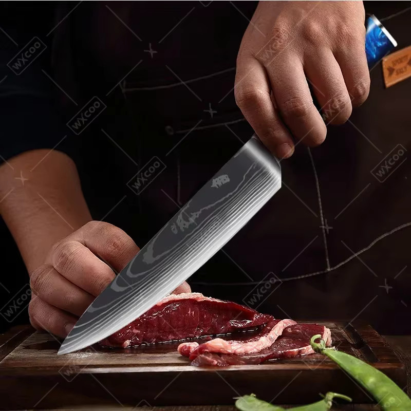 WXCOO Professionelles Küchenmesser-Set aus Edelstahl mit Harzgriff inklusive Kochmesser, Ausbeinemesser und Obstschäler - Bild 1