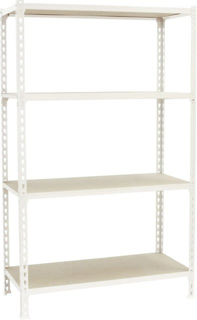 PROREGAL Schwerlastregal Mid Muli mit 4 verstellbaren Fachböden, Weiß, H x B x T: 150 x 120 x 30 cm - Bild 1