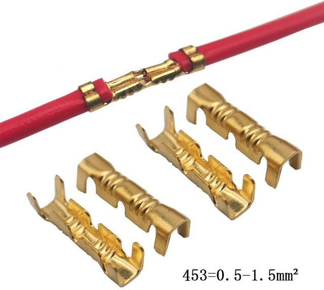 SZKOSTON Doppel-U-förmige parallele Kaltstecker-Anschluss Kaltklemme DJ453 in Gold für 0,3 - 1,5 mm² - Bild 1