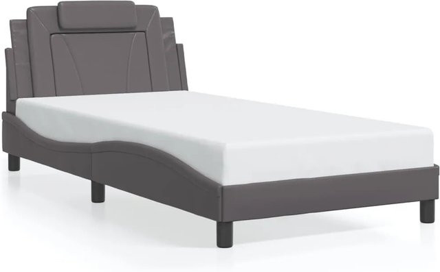 vidaXL Bettgestell Viana in Grau aus Kunstleder und Kiefernholz, B/T/H: 100 x 200 cm - Bild 1
