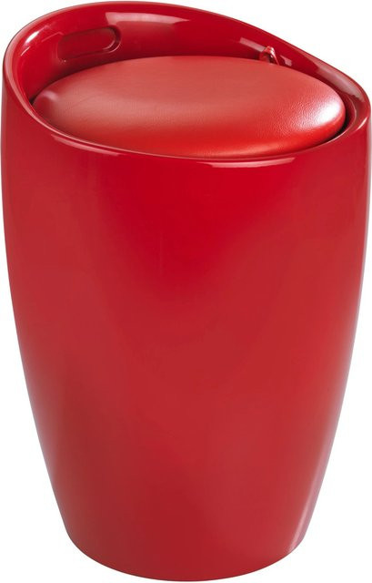 Wenko Badhocker Candy mit abnehmbarem Wäschesack aus Kunststoff in Rot, B/T/H: 36,0 x 50,5 x 50,5 cm - Bild 1