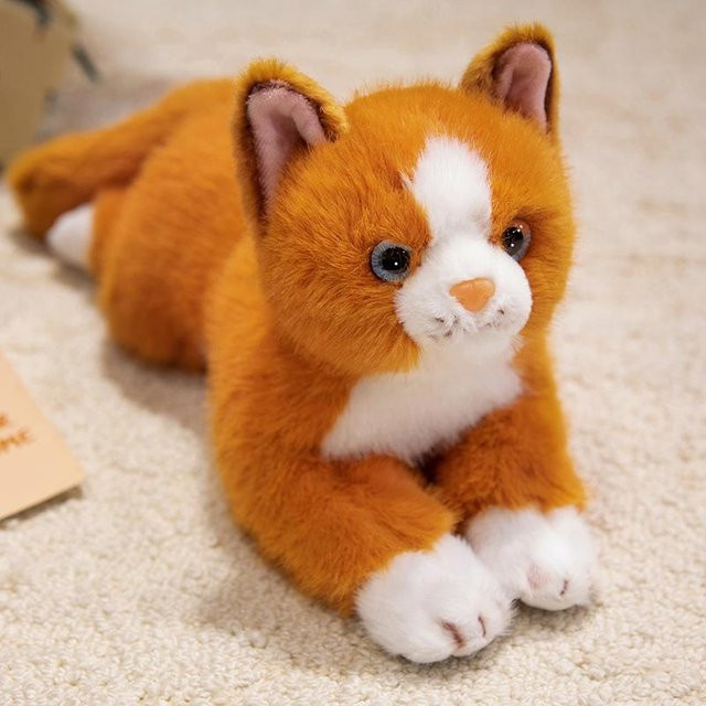 Kidsly Katze Plüschtier, Grau Weiß Schwarz Orange, 1-teiliges Set - Bild 1