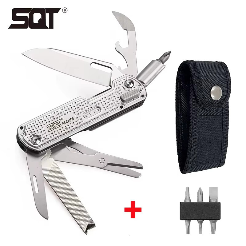 SQT MQ56 10-in-1 Multi-Tool EDC Kombination in Silber mit Glasbrecher, Flaschenöffner und Schere für Outdoor-Ausrüstung - Bild 2