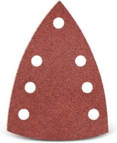 Menzer Klett-Schleifblätter Set für Multischleifer, Körnung K240, braun, B: 150 mm x B: 100 mm, 7-Loch, 50 Stück - Bild 1