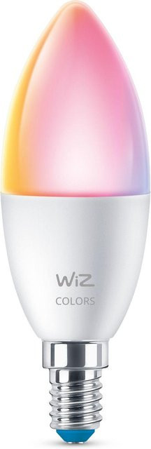 WiZ RGB LED Kerzenlampe C37 mit E14 Sockel, dimmbar und Multicolor, 4,9 W - Bild 1