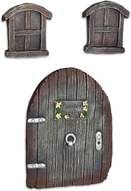 Relaxdays Feentür für Bäume aus Polyresin und Metall, wetterfest, B/H/T: 15,5 x 12 x 1,5 cm - Bild 1