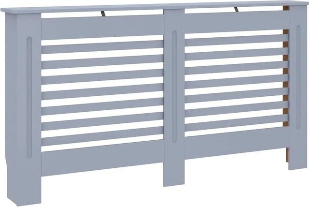 vidaXL Heizkörperverkleidung in Anthrazit mit modernem Latten-Design aus MDF, B/T/H: 152 x 19 x 81,5 cm - Bild 1