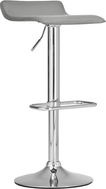 DELUKE Barhocker GUTOR in Grau aus Kunstleder, höhenverstellbarer Barstuhl mit Lehne und 360 Grad Drehsitz, B/T/H: 38 x 41 x 65 cm - Bild 1