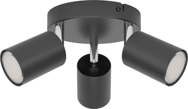 Eglo Spot Reciso-E 3-flammig Wandleuchte Schwarz Metall mit GU10 Fassung, B/T/H: 8,5 x 8,5 x 14 cm - Bild 1