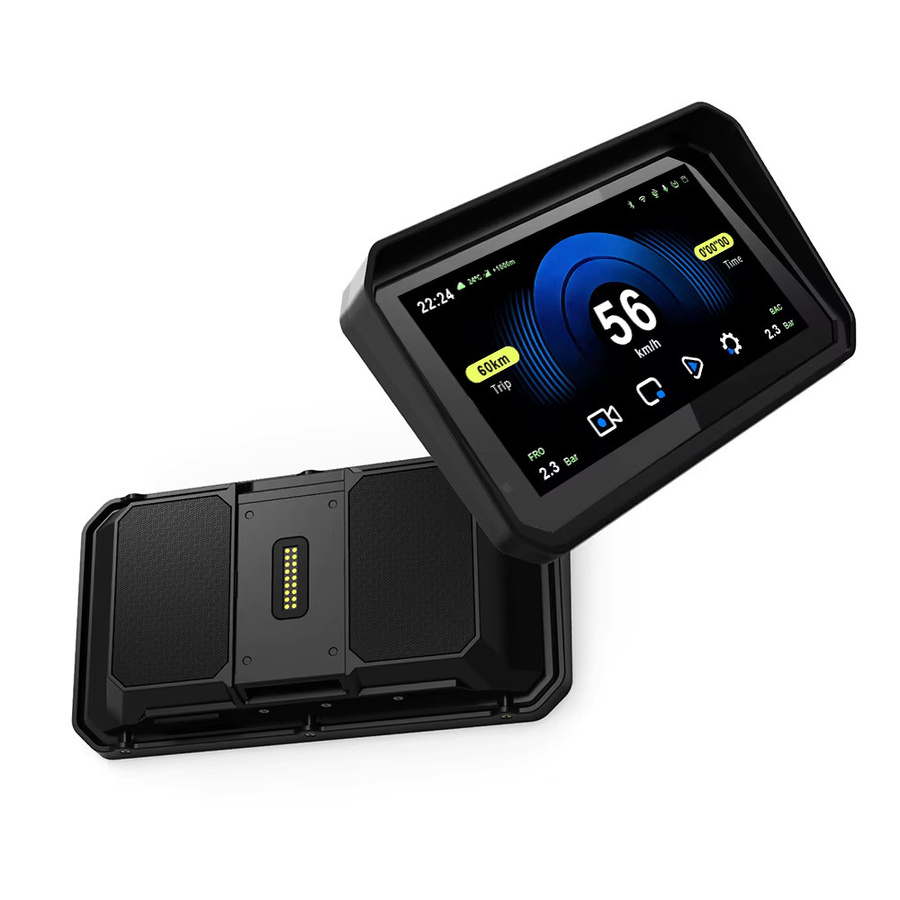 LBW 7 Zoll Motorrad-GPS-Navigation mit CarPlay und Android, inklusive TPMS und Dual-Kameras, Schwarz - Bild 7