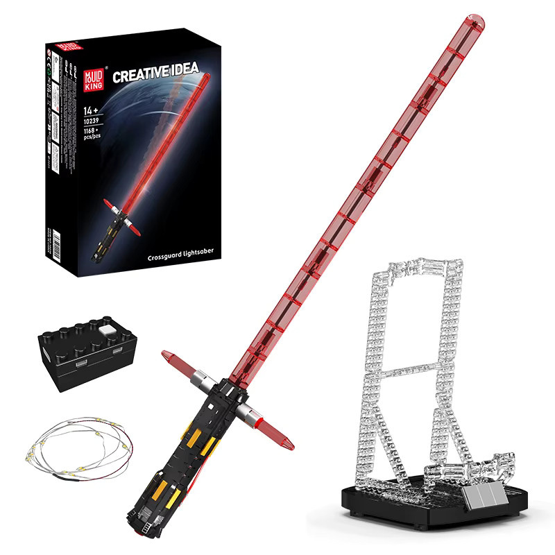 Mould King Star Wars Crossguard Lichtschwert, Baustein-Set, mit LED-Teilen, ab 14 Jahren - Bild 3
