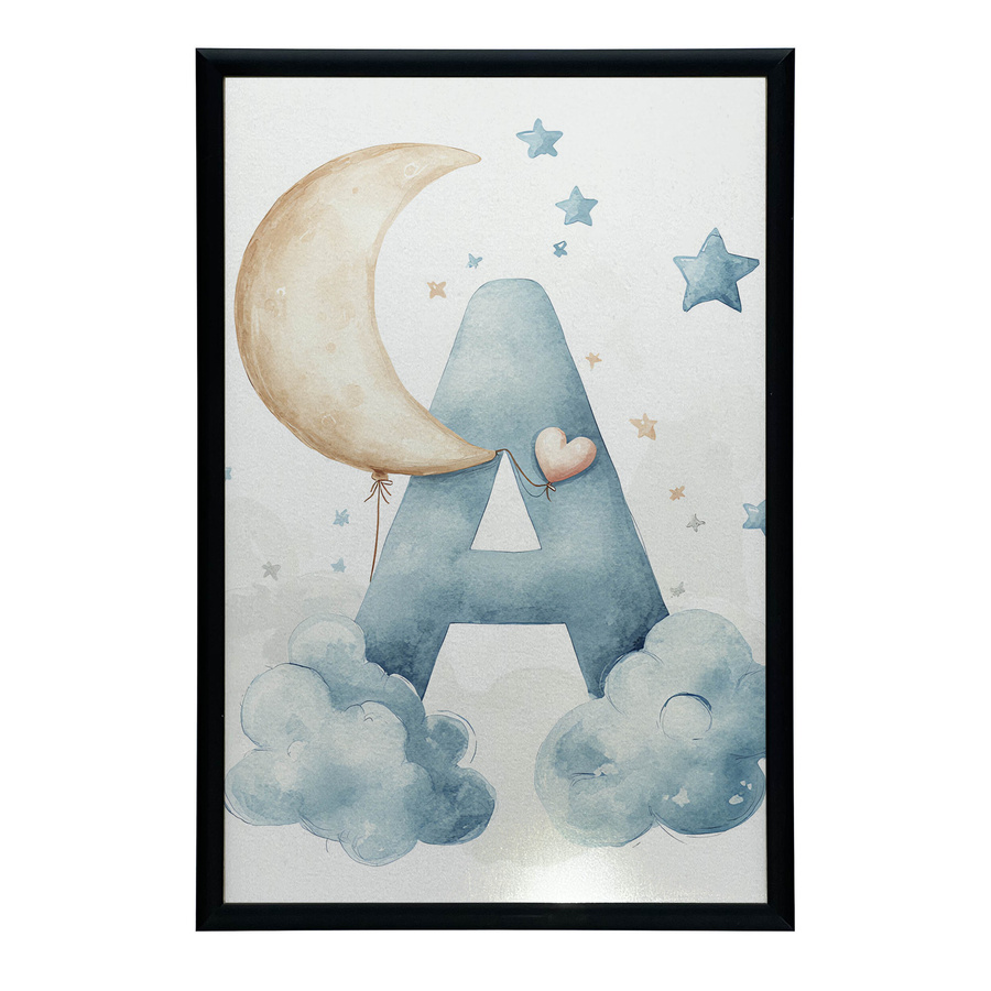 Plakat Buchstabe A in den Wolken von iKable mit schwarzem Aluminiumrahmen, Breite: 30 cm, Höhe: 40 cm - Bild 2