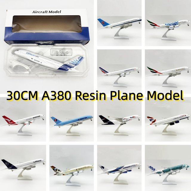 ZOCO A380 Flugzeugmodell, 1:240 Maßstab, aus Kunstharz mit Rädern - Bild 1