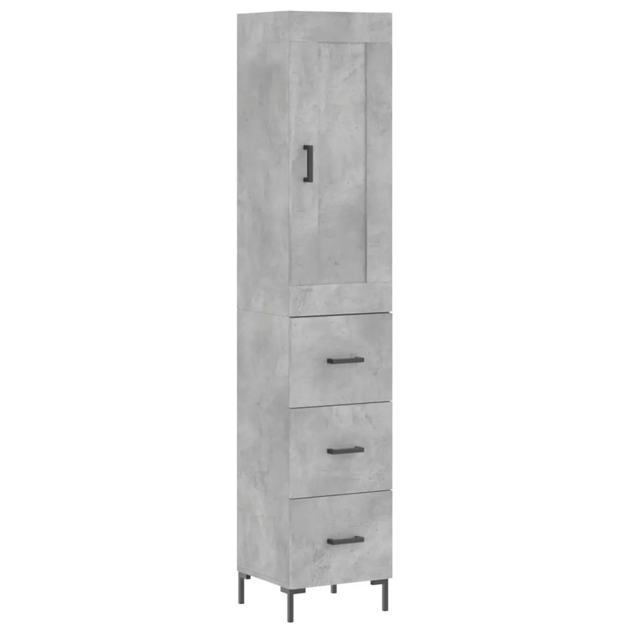 vidaXL Highboard Betongrau Modern mit Schranktüren B/T/H: 34,5 x 34 x 180 cm - Bild 2