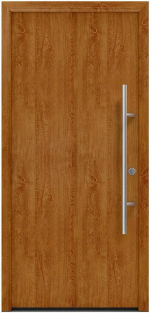 EcoStar Haustür Isopro Secur IPS 010 Golden Oak, Farbe: Braun, B: 110 cm, H: 210 cm, DIN Rechts - Bild 1
